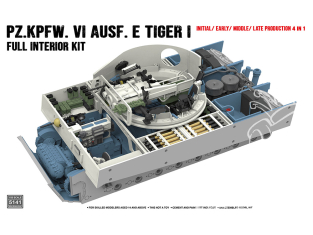 Rye Field Model maquette militaire 5141 Set intérieur Tigre I Pz.Kpfw.VI Ausf.E Initial / Early / Middle / Late Production 1/35