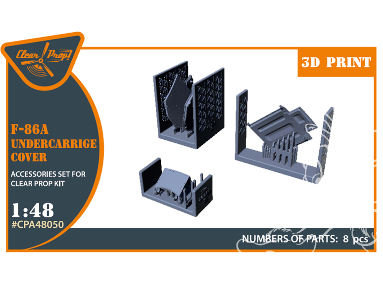 Clear Prop kit amélioration CPA48050 Couvercles de train d'atterrissage F-86A pour kits CP 1/48
