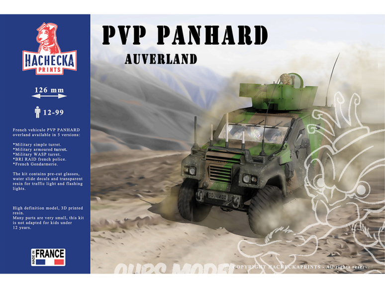 Hachecka Prints maquette militaire Panhard PVP Type 1 Tourelle simple 1/35