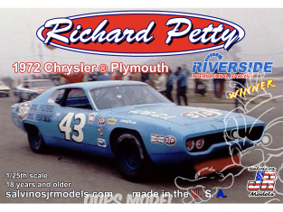 JR Models maquette voiture RPCP1972R Richard Petty 1972 Plymouth Riverside Winner 1/25