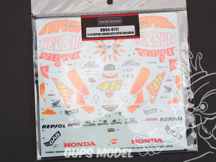 Hobby Design accessoire moto HD04-0117 Décalcomanies Rossi Repsol Honda RC211V 2003 Valencia 1/12