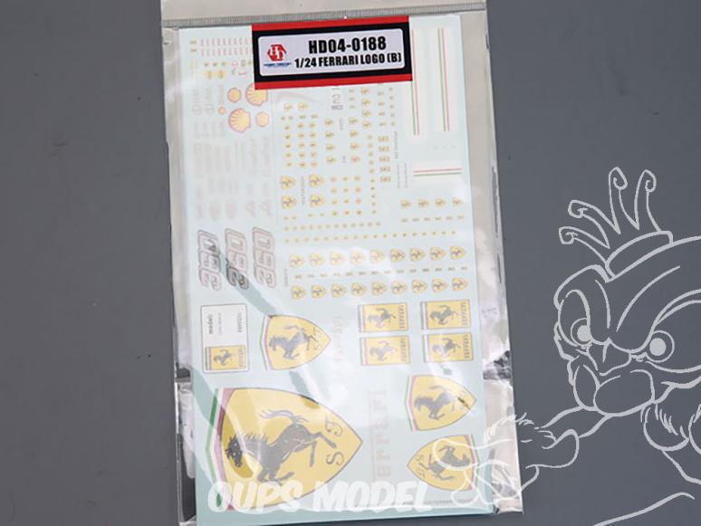 Hobby Design accessoire voiture HD04-0188 Décalcomanies Logos Ferrari (B) 1/24