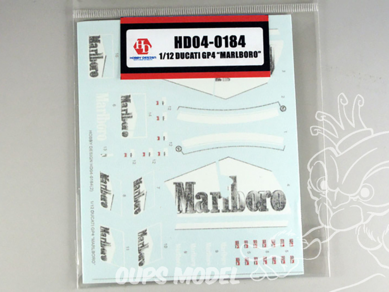 Hobby Design accessoire moto HD04-0184 Décalcomanies Ducati GP4 Marlboro 1/12