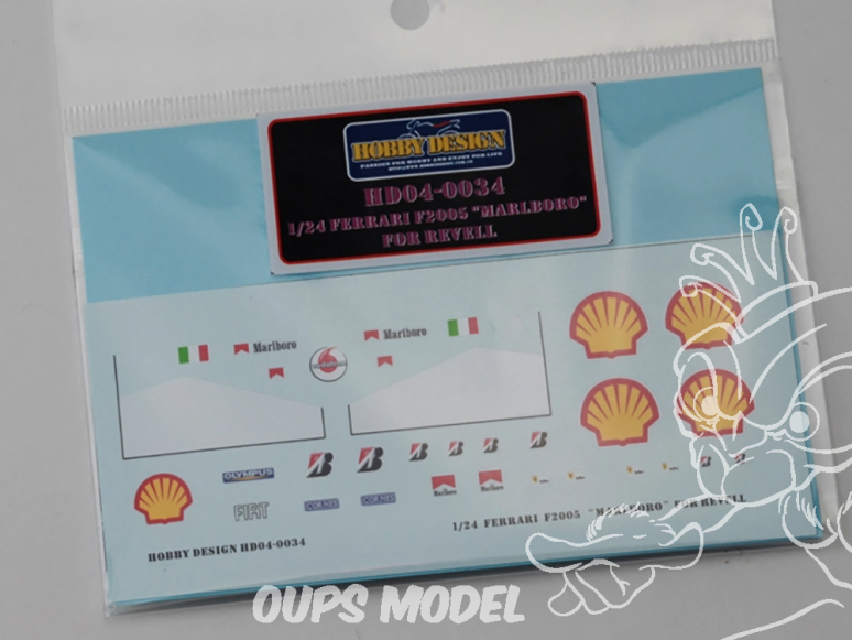 Hobby Design accessoire voiture HD04-0034 Décalcomanies Logos Marlboro pour Ferrari F2005 Revell 1/24