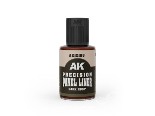 AK interactive AK12106 PRECISION PANEL LINER Rouille foncée