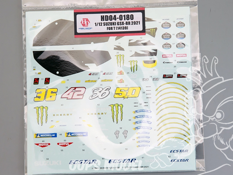 Hobby Design accessoire moto HD04-0180 Décalcomanies Suzuki GSX-RR 2021 Tamiya 1/12