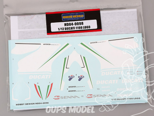 Hobby Design accessoire moto HD04-0098 Décalcomanies logos Ducati 1199 1/12