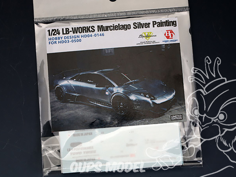 Hobby Design accessoire voiture HD04-0146 Décalcomanies et pochoirs LB-Works Murcielago Silver Painting 1/24