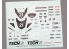 Hobby Design accessoire moto HD04-0171 Décalcomanies Yamaha YZF-R1M &quot;Tech 21&quot; Tamiya 1/12