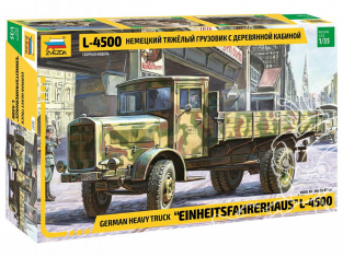 Zvezda maquette plastique 3647 Camion lourd allemand L 4500 avec une cabine en bois 1/35