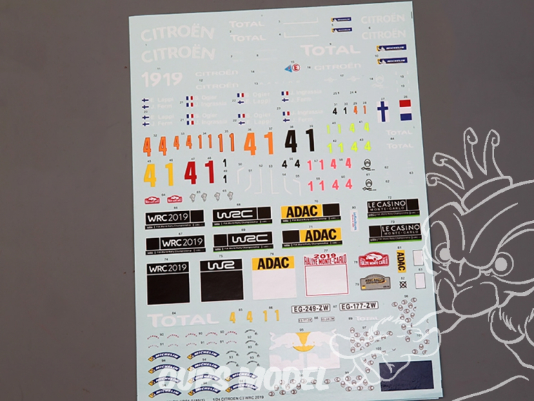 Hobby Design accessoire voiture HD04-0185 Décalcomanies Citroen C3 WRC 2019 1/24