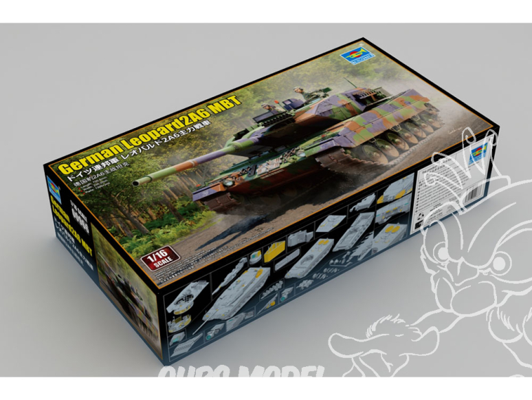 TRUMPETER maquette militaire 00966 Char de combat principal allemand Leopard2A6 1/16