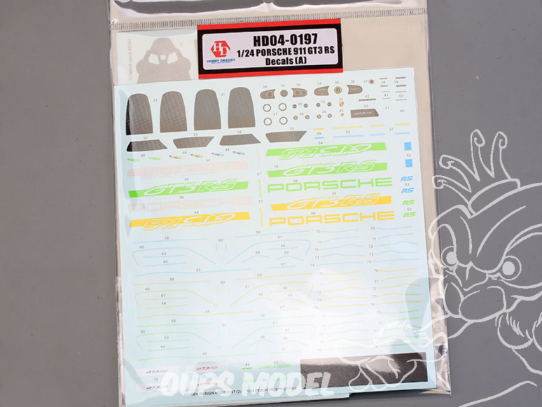 Hobby Design accessoire voiture HD04-0197 Décalcomanies Porsche 911 GT3 RS (A) Tamiya 1/24
