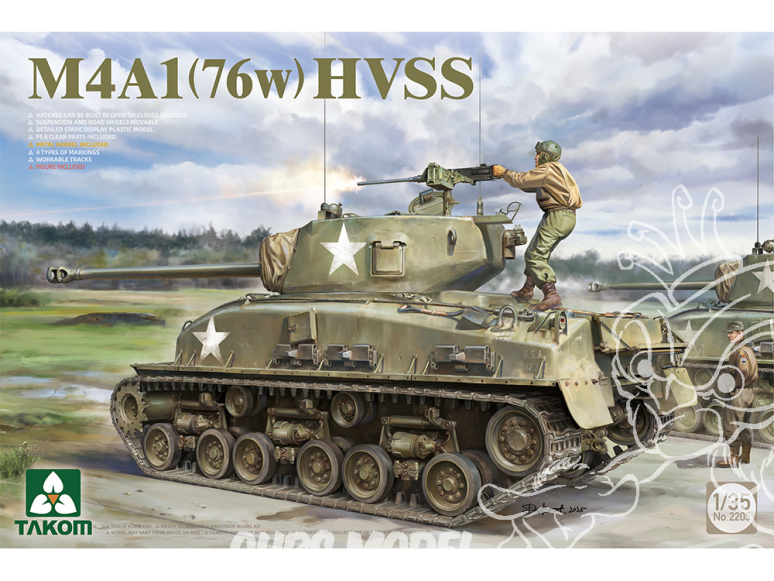 Takom maquette militaire 2205 M4A1 (76w) HVSS 1/35