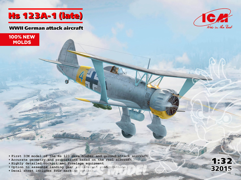 Icm maquette avion 32015 Hs 123A-1 late 1/32