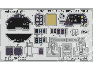 Eduard photodécoupe avion 33383 Zoom amélioration Messerschmitt Bf 109K-4 Kotare 1/32
