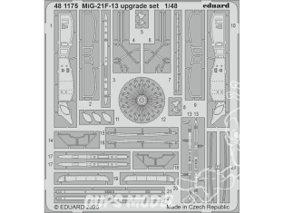 EDUARD photodecoupe avion 481175 Set amélioration MiG-21F-13 Eduard 1/48
