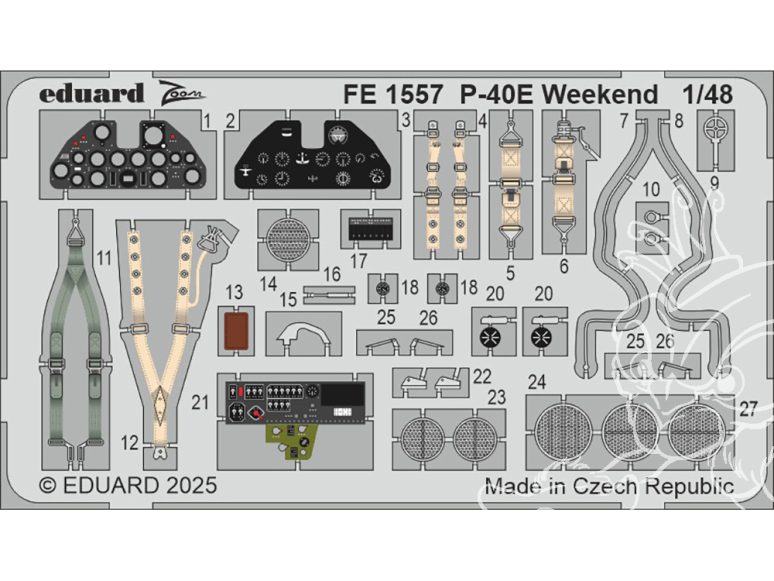 EDUARD photodecoupe avion FE1557 Zoom amélioration P-40E Eduard 1/48