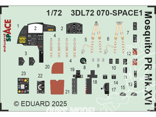 Eduard Space décalques 3D 3DL72070 Mosquito PR Mk.XVI Special Hobby 1/72