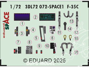 Eduard Space décalques 3D 3DL72072 F-35C Tamiya 1/72