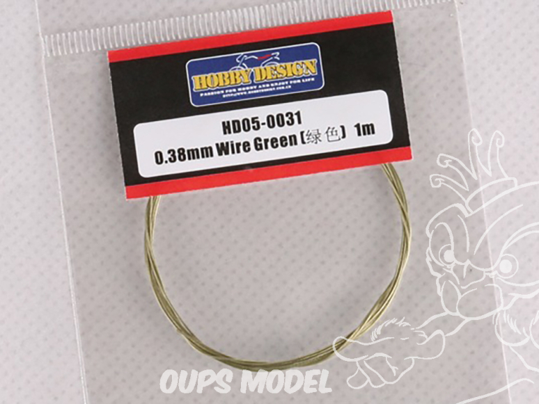 Hobby Design amélioration HD05-0031 Fil électrique vert 0,38mm 1m 1/24