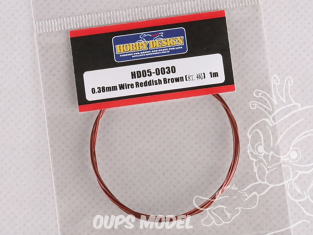 Hobby Design amélioration HD05-0030 Fil électrique brun rougeâtre 0,38mm 1m 1/24