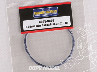 Hobby Design amélioration HD05-0029 Fil électrique bleu cobalt 0,38mm 1m 1/24
