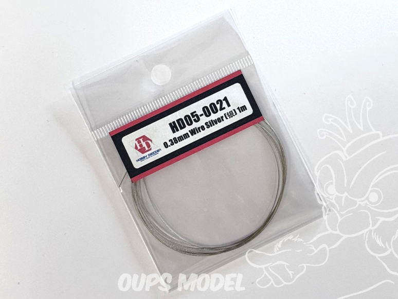 Hobby Design amélioration HD05-0021 Fil électrique argent 0,38mm 1m 1/24