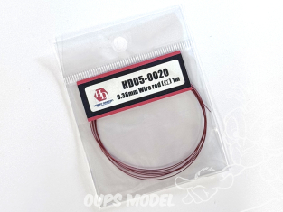 Hobby Design amélioration HD05-0020 Fil électrique rouge 0,38mm 1m
