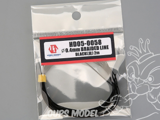 Hobby Design amélioration HD05-0058 Câble tressé noir 0,4mm 2m