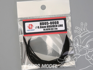 Hobby Design amélioration HD05-0060 Câble tressé noir 0,8mm 2m