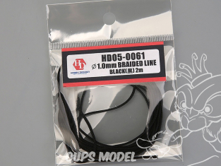 Hobby Design amélioration HD05-0061 Câble tressé noir 1mm 2m