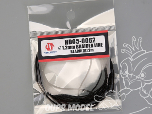 Hobby Design amélioration HD05-0062 Câble tressé noir 1,2mm 2m