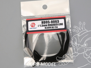 Hobby Design amélioration HD05-0063 Câble tressé noir 1,5mm 2m