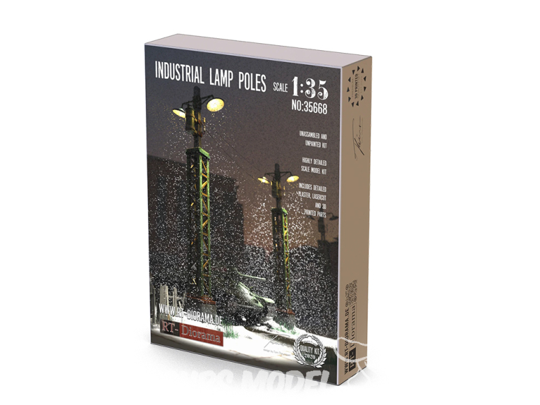 RT-Diorama 35668 Poteaux d'éclairage industriels 2 pièces 1/35