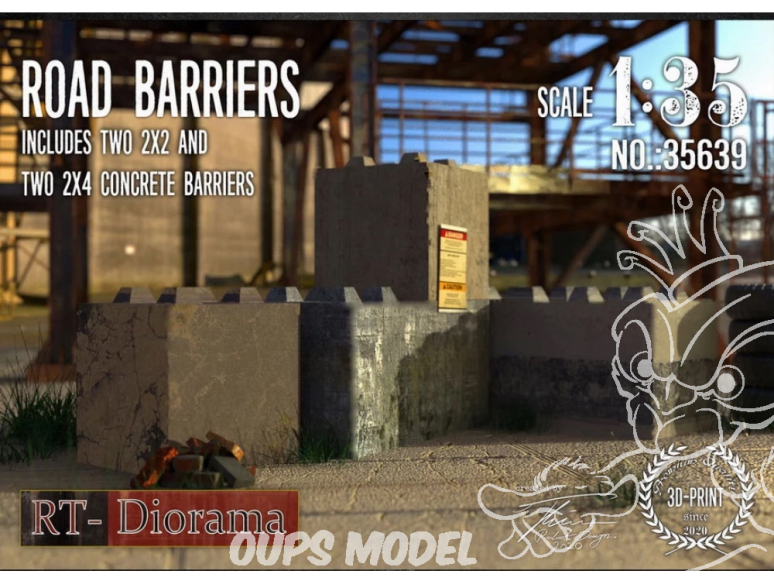 RT-Diorama 35639K Barrières routières 2x2 et 2x4 1/35
