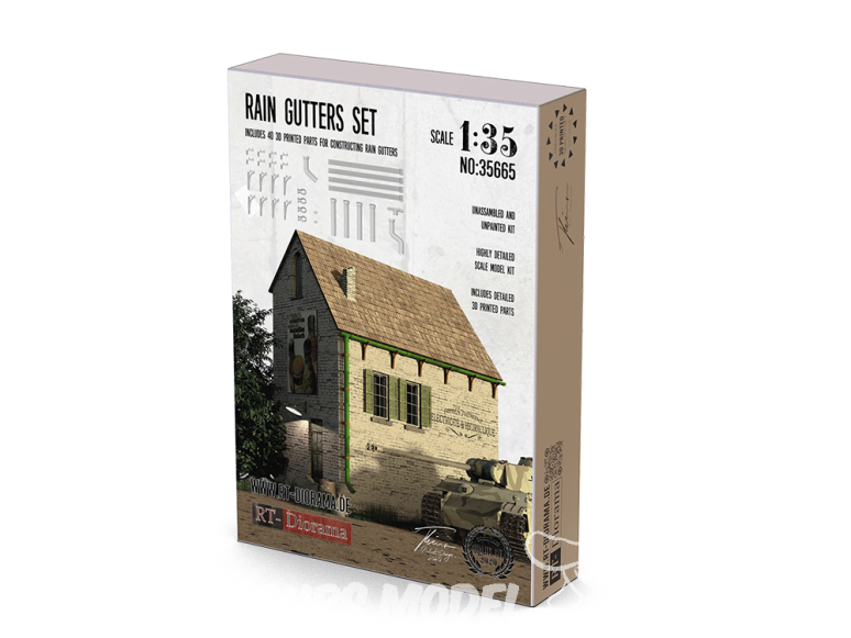 RT-Diorama 35665 Ensemble de gouttières 1/35