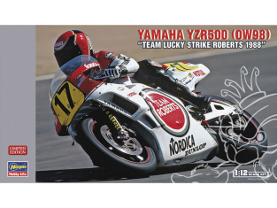 Hasegawa maquette moto 21707 YAMAHA YZR500 OW98 Roberts team lucky strike 1988 1/12