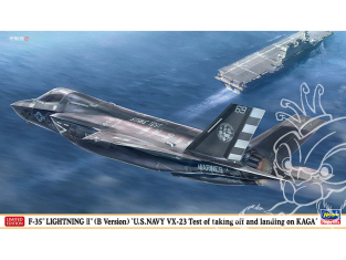 Hasegawa maquette avion 02488 F-35 Lightning II (type B) Test de décollage et d'atterrissage du VX-23 Kaga de l'US NAVY  1/72