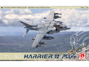 UMa Model maquette avion D1001 AV-8B Harrier II Plus 1/48