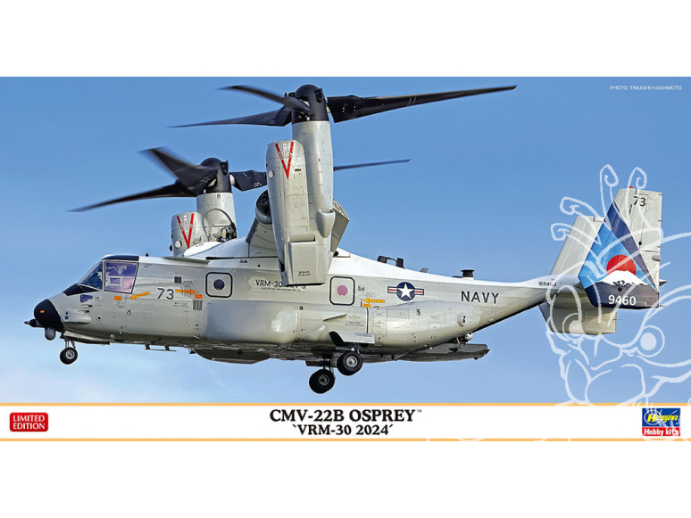 Hasegawa maquette avion 02492 CMV-22B Osprey 30e Escadron de soutien multimissions de la flotte 2024 1/72