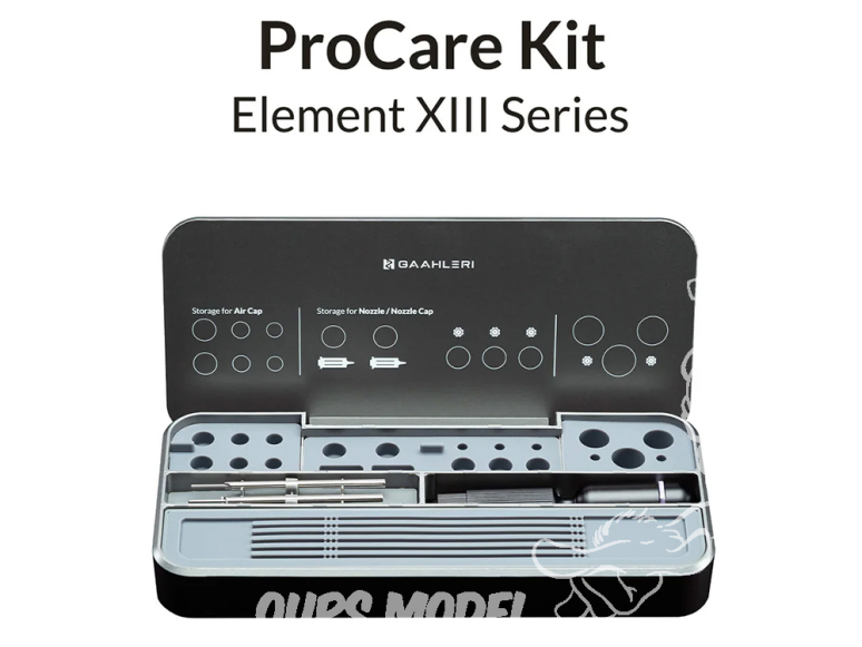 Gaahleri aérographe 42830 Boite de rangement ProCare Kit pour pièces d'aérographe