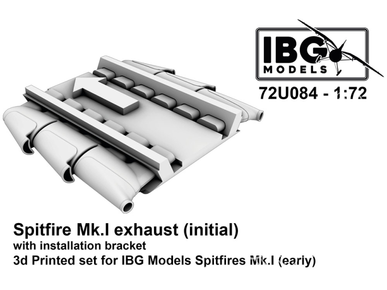 IBG maquette avion 72U084 Échappement initial Spitfire Mk.I avec support d'installation 1/72