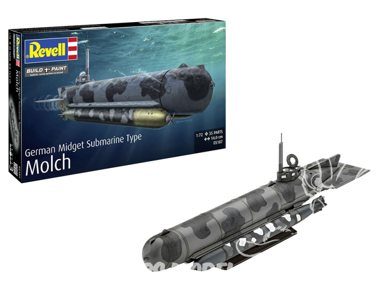 Revell maquette sous marin 05187 Sous-marin miniature allemand de type Molch 1/72