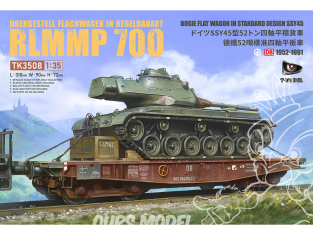 T-Model TK3508 Wagon plat à bogies de conception standard Rlmmp 700 1952-1991 1/35