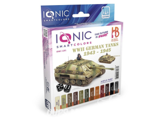 MIG peinture IONIC 1201 Set chars Allemands WWII 1943 - 1945 12 x 20ml