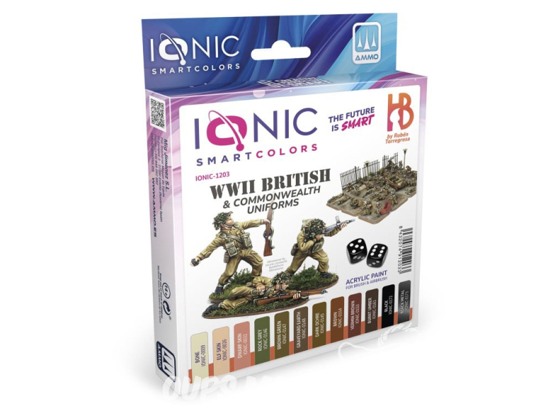 MIG peinture IONIC 1203 Set uniformes Britanniques & Commonwealth 12 x 20ml