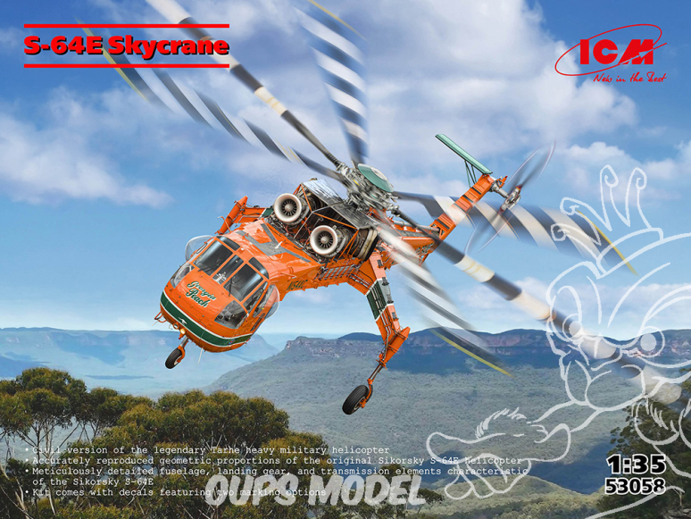 Icm maquette helicoptére 53058 Sikorsky S-64E Skycrane 1/35
