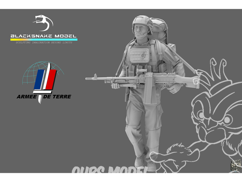 Blacksnake Model figurine nFR-10 Soldat Français "Mag 58" Figurine 10 1/35