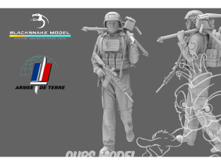 Blacksnake Model figurine nFR-13 Soldat Français (Trepied & Canon Remplacement Mag 58) Figurine 13 1/35